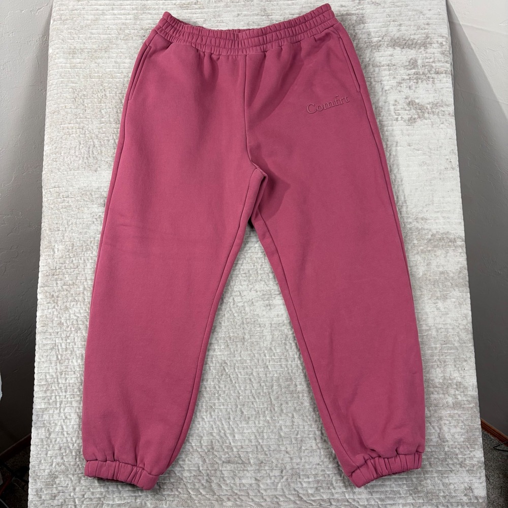 Comfrt Signature Sweatpants Raspberry Pink Fleece Joggers Mens XL Loungewear